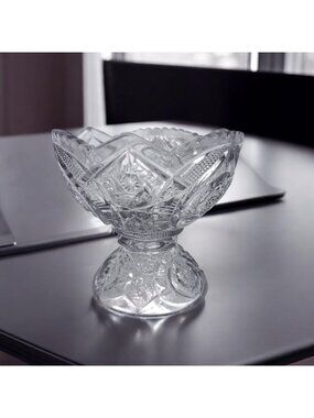 Antique 1907 US Glass Co. Childs Toy Pressed Glass Punch Bowl 4.5"